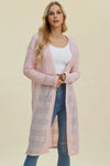 Blush Pink / S Double Take Full Size Open Front Longline Cardigan Double Take Full Size Open Front Longline Cardigan 100100430671900 100100430671900