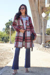 Deep Red / S Double Take Full Size Plaid Button Up Lapel Collar Coat Double Take Full Size Plaid Button Up Lapel Collar Coat 100100513056636 100100513056636