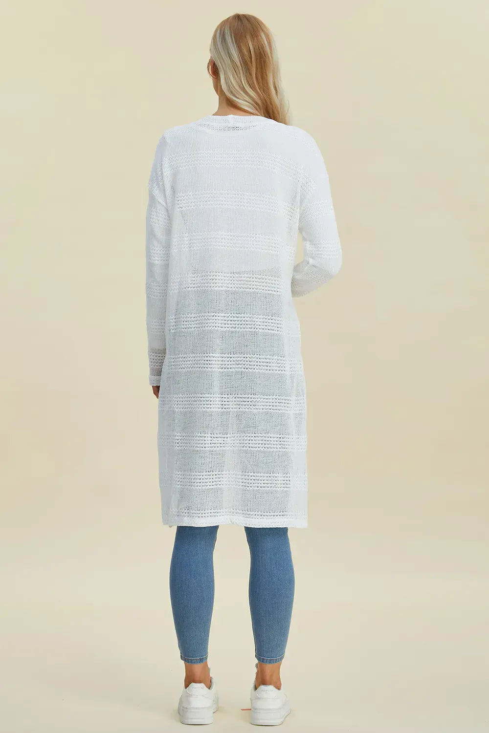 Double Take Full Size Open Front Longline Cardigan Double Take Full Size Open Front Longline Cardigan