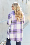 Double Take Full Size Plaid Button Up Lapel Collar Coat Double Take Full Size Plaid Button Up Lapel Collar Coat