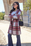 Double Take Full Size Plaid Button Up Lapel Collar Coat Double Take Full Size Plaid Button Up Lapel Collar Coat