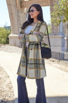 Double Take Full Size Plaid Button Up Lapel Collar Coat Double Take Full Size Plaid Button Up Lapel Collar Coat