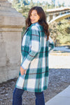 Double Take Full Size Plaid Button Up Lapel Collar Coat Double Take Full Size Plaid Button Up Lapel Collar Coat