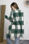 Double Take Full Size Plaid Button Up Lapel Collar Coat Double Take Full Size Plaid Button Up Lapel Collar Coat
