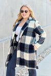 Double Take Full Size Plaid Button Up Lapel Collar Coat Double Take Full Size Plaid Button Up Lapel Collar Coat