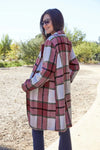 Double Take Full Size Plaid Button Up Lapel Collar Coat Double Take Full Size Plaid Button Up Lapel Collar Coat
