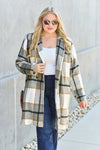 Double Take Full Size Plaid Button Up Lapel Collar Coat Double Take Full Size Plaid Button Up Lapel Collar Coat