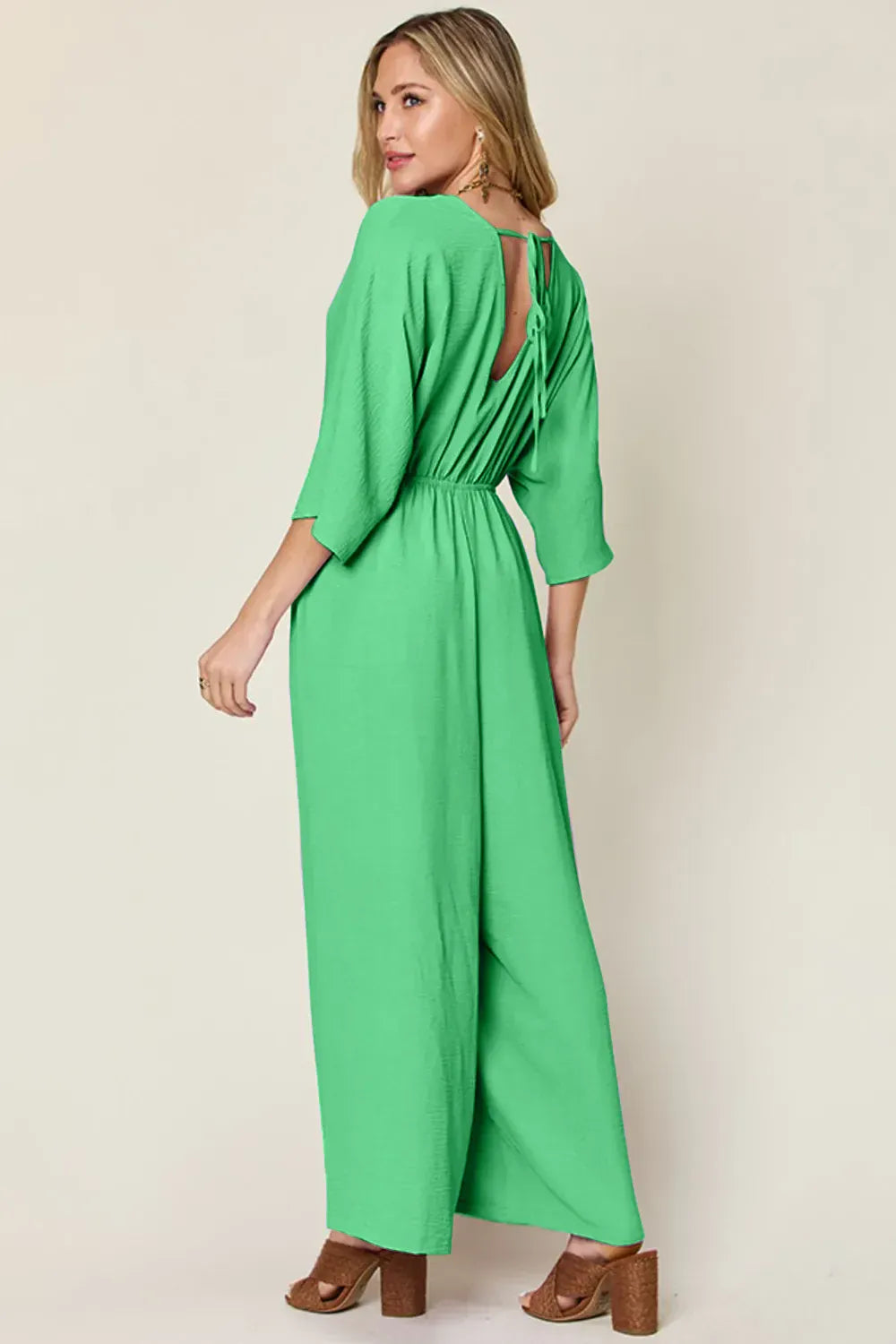 Double Take Full Size Surplice Wide Leg Jumpsuit with Pockets Double Take Full Size Surplice Wide Leg Jumpsuit with Pockets