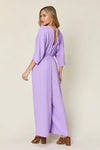 Double Take Full Size Surplice Wide Leg Jumpsuit with Pockets Double Take Full Size Surplice Wide Leg Jumpsuit with Pockets