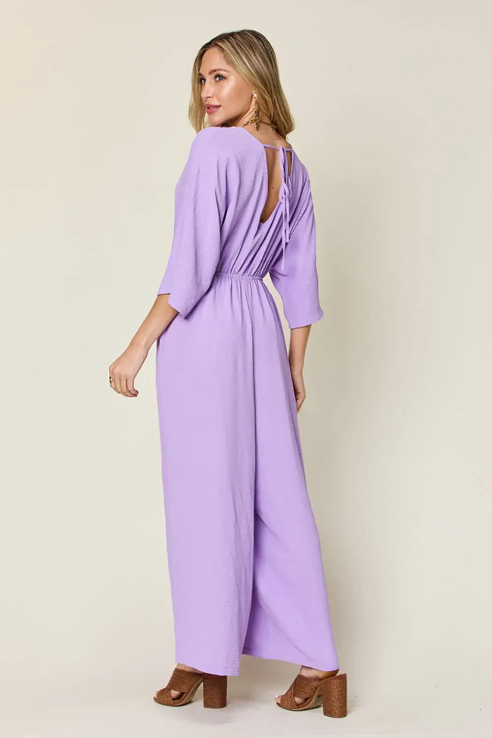 Double Take Full Size Surplice Wide Leg Jumpsuit with Pockets Double Take Full Size Surplice Wide Leg Jumpsuit with Pockets