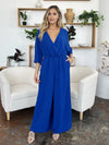 Double Take Full Size Surplice Wide Leg Jumpsuit with Pockets Double Take Full Size Surplice Wide Leg Jumpsuit with Pockets