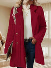 Outerwear Burgundy / S Double-Breasted Fleece Longline Coat Double-Breasted Fleece Longline Coat 100100078030624 100100078030624