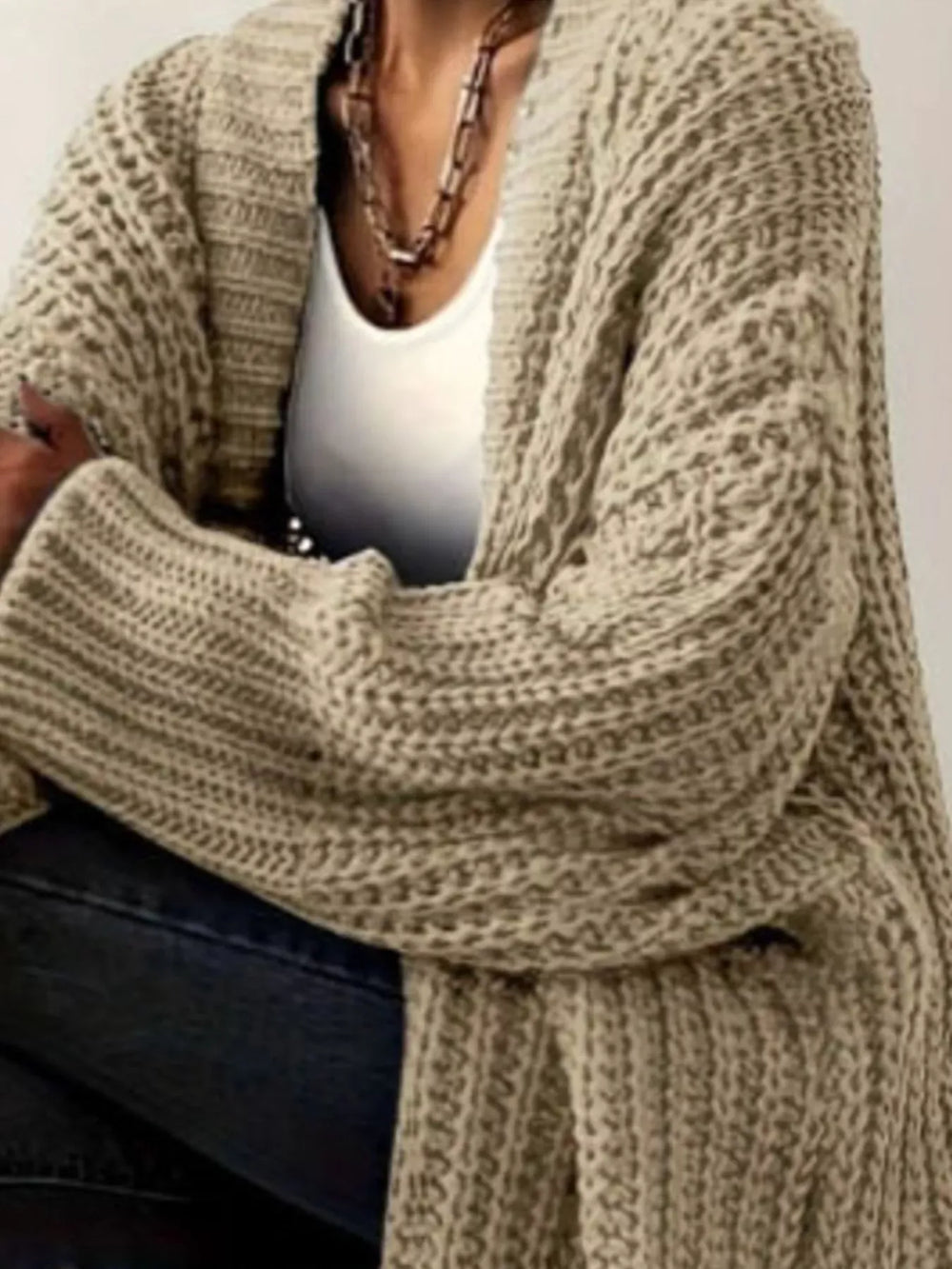 Outerwear Chunky Knit Open Front Cardigan Chunky Knit Open Front Cardigan