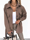 Outerwear Dark Brown / S Button-Down Tie Waist Coat Button-Down Tie Waist Coat 100100614056699 100100614056699
