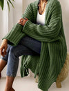 Outerwear Green / S Chunky Knit Open Front Cardigan Chunky Knit Open Front Cardigan 100100185416477 100100185416477