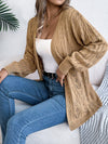 Outerwear Khaki / S Openwork Open Front Long Sleeve Cardigan Openwork Open Front Long Sleeve Cardigan 100100823595293 100100823595293