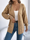 Outerwear Openwork Open Front Long Sleeve Cardigan Openwork Open Front Long Sleeve Cardigan