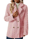 Outerwear Pink / S Double-Breasted Fleece Longline Coat Double-Breasted Fleece Longline Coat 100100078034441 100100078034441