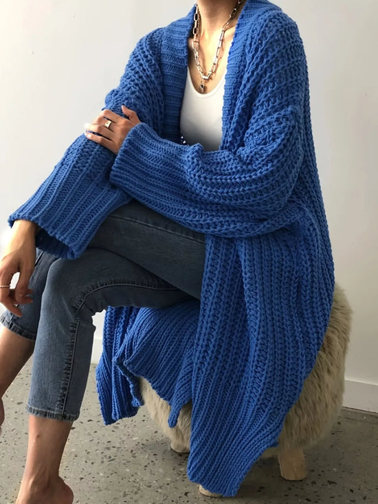 Outerwear Blue / S Chunky Knit Open Front Cardigan Chunky Knit Open Front Cardigan 100100185410835 100100185410835