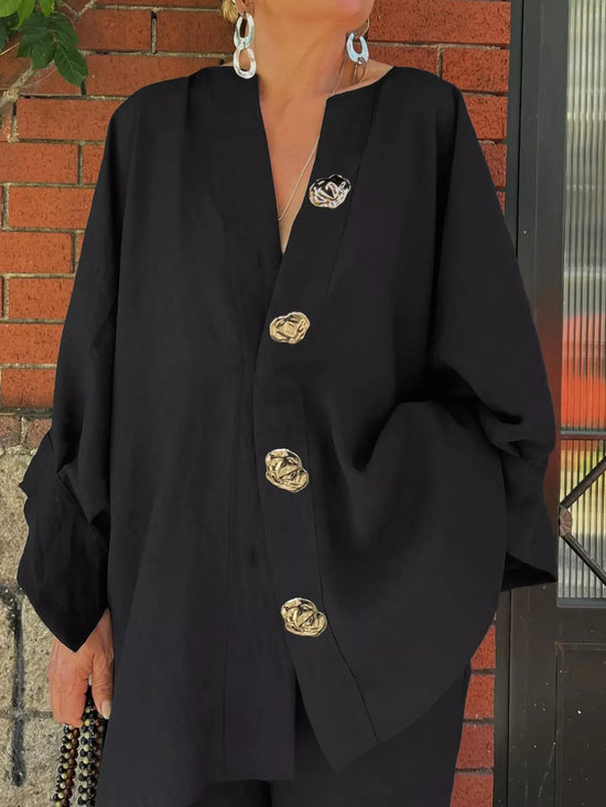 Outerwear Plus Size Button-Down Oversized Outerwear Plus Size Button-Down Oversized Outerwear