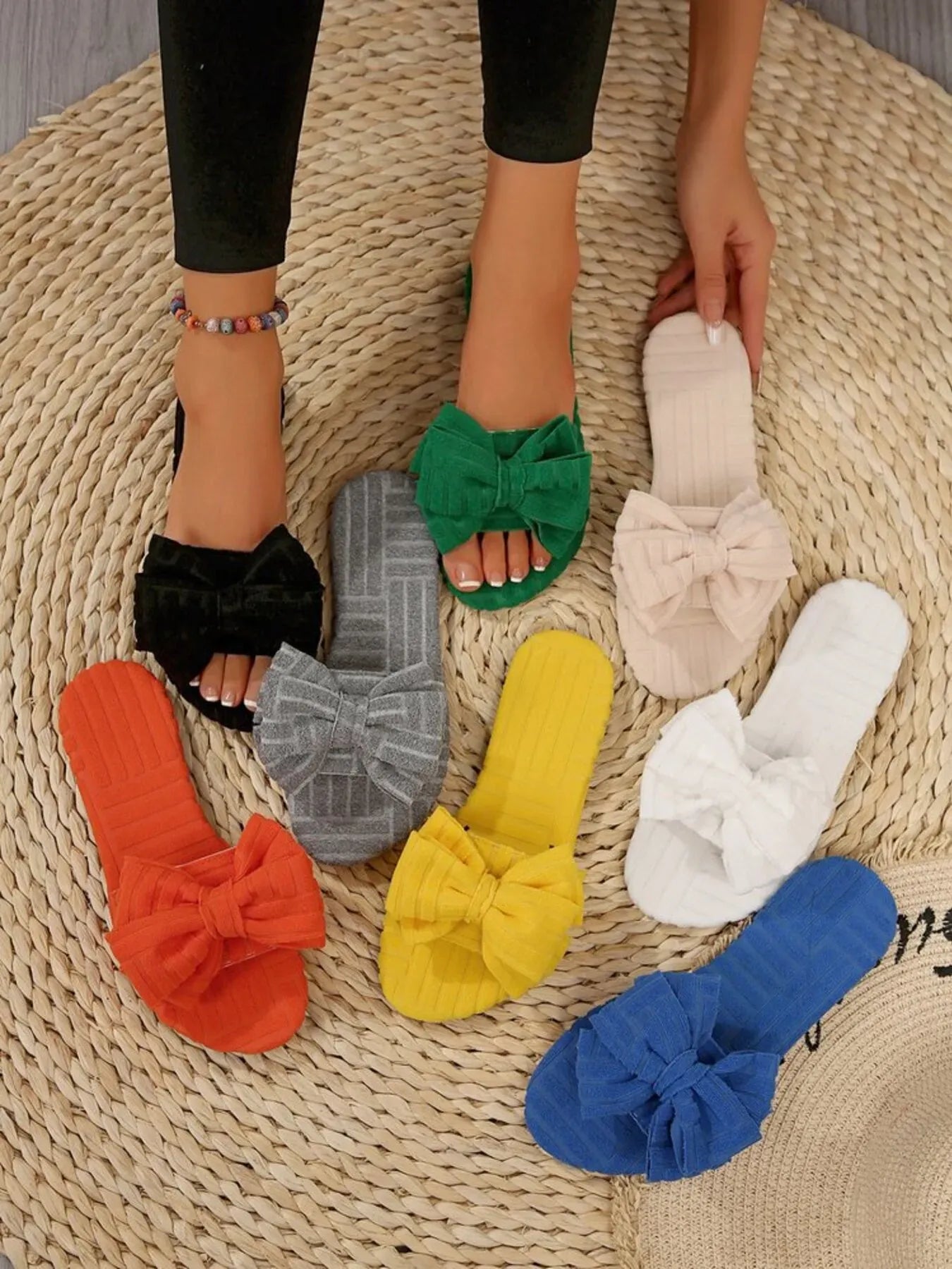 shoes Bow Knot Open Toe Slippers Bow Knot Open Toe Slippers